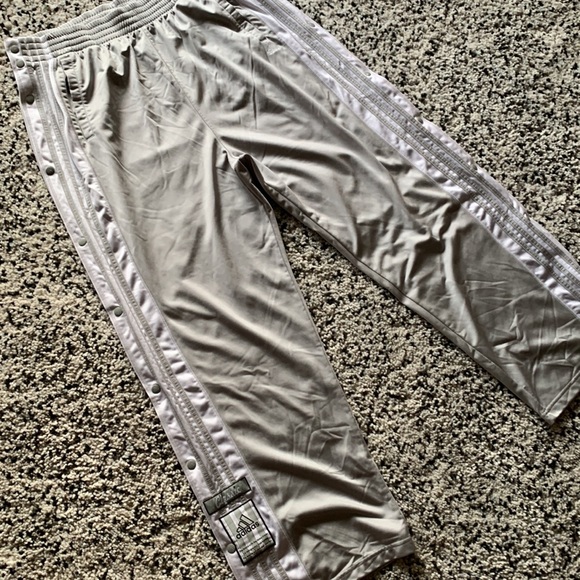 Adidas Originals Men’s Silver Grey Snap Button Tear Away Training Pants Size XXL - Picture 3 of 11